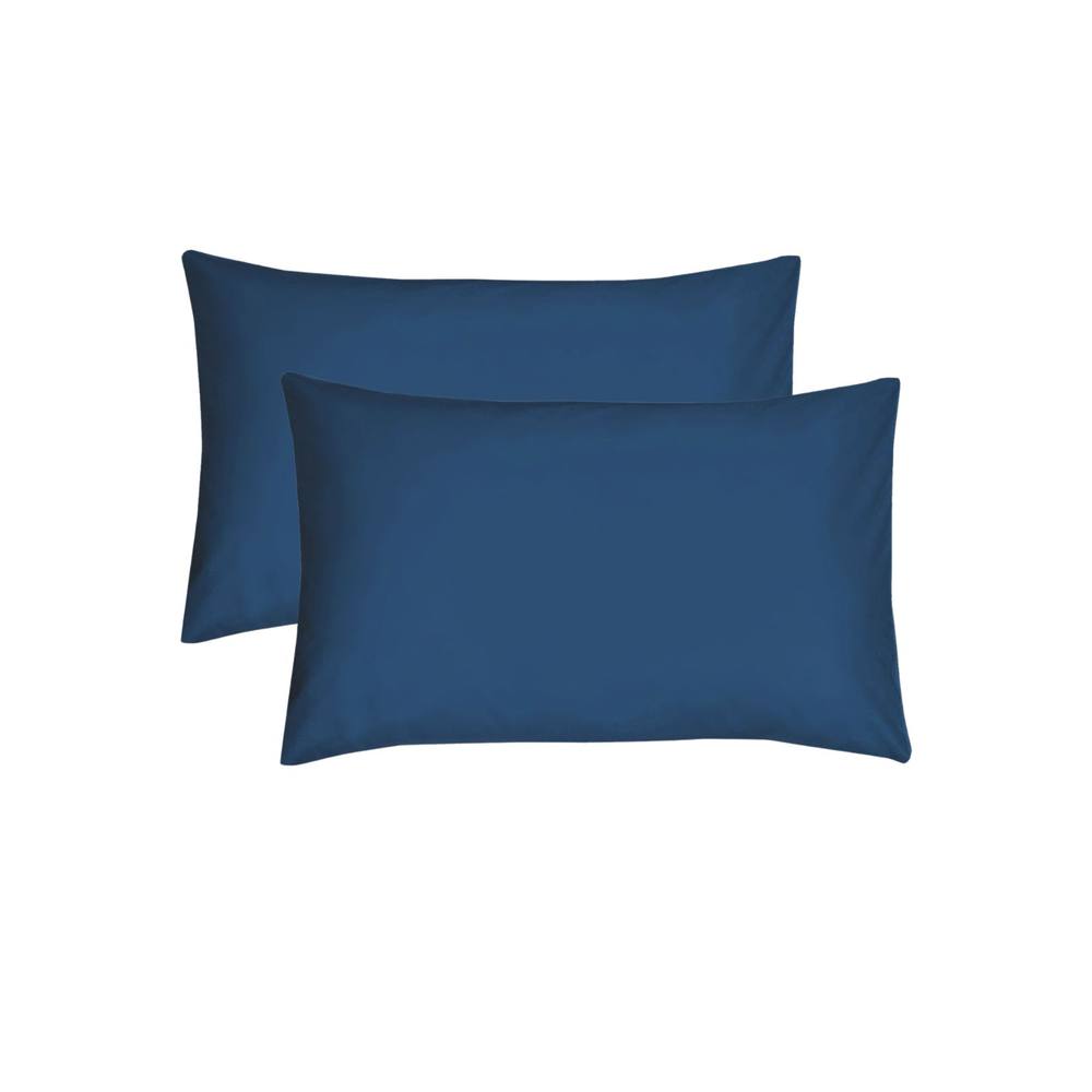Smart Living Polycotton Bed Linen Luxury Fitted Bedsheet or Pillowcase Pair NonIron in Blue