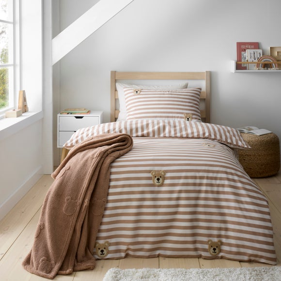 Tufted Teddy Bear Duvet Cover and Pillowcase Set