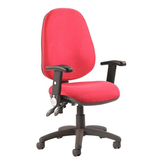 Luna II Office Chair In Wine With Folding Arms