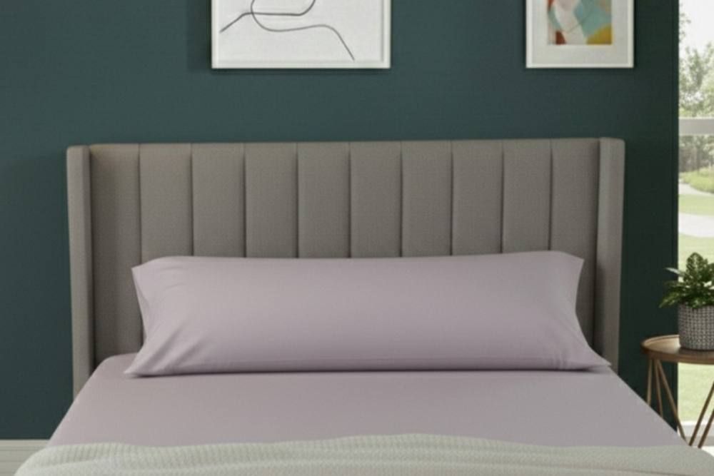 Snug City Bolster Support Pillow Pillowcase Plain Dyed Pillow Linen Easy Care in Lilac