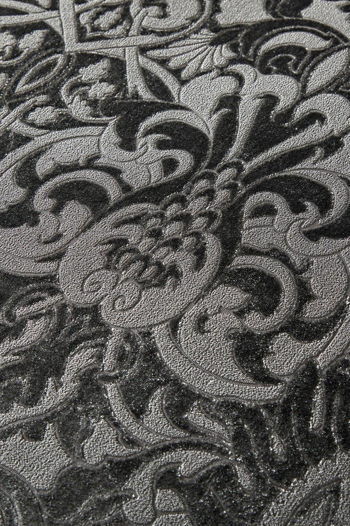Laurence Llewelyn-Bowen 'Firenza' Damask Velvet Duvet Cover Set in Dark Grey 4