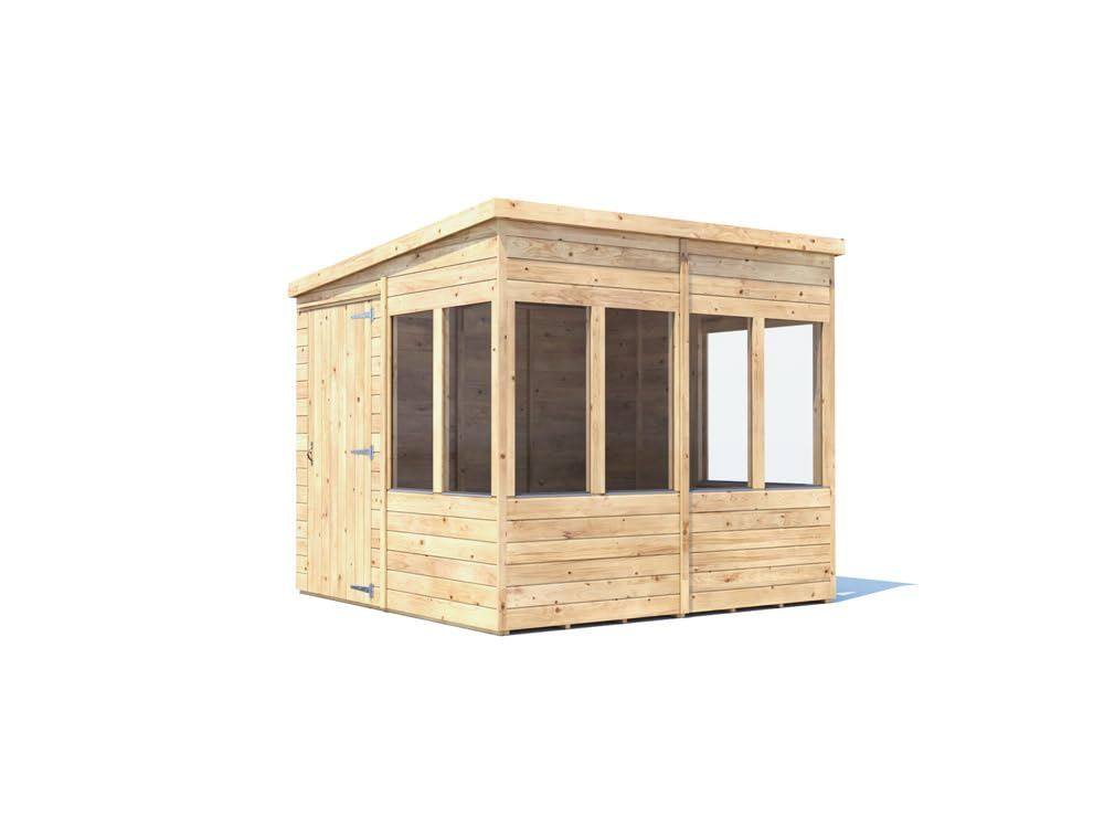 Dunster House Wooden Potting Shed Pent Roof W8' x D8' (W2.4 x D2.4m) Overlord Modular in Brown