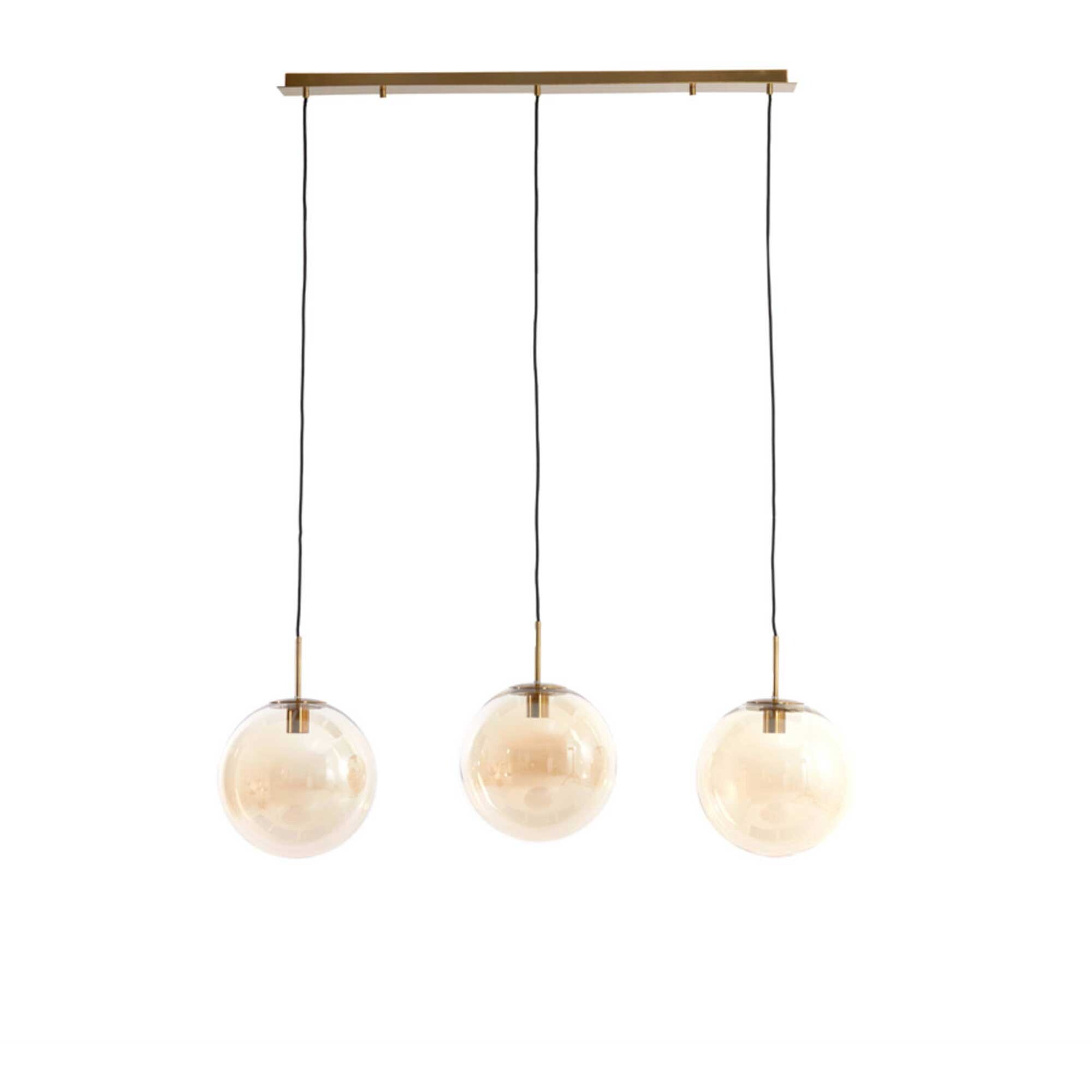 Smoked Amber Glass Diner Light, Gold | Barker & Stonehouse