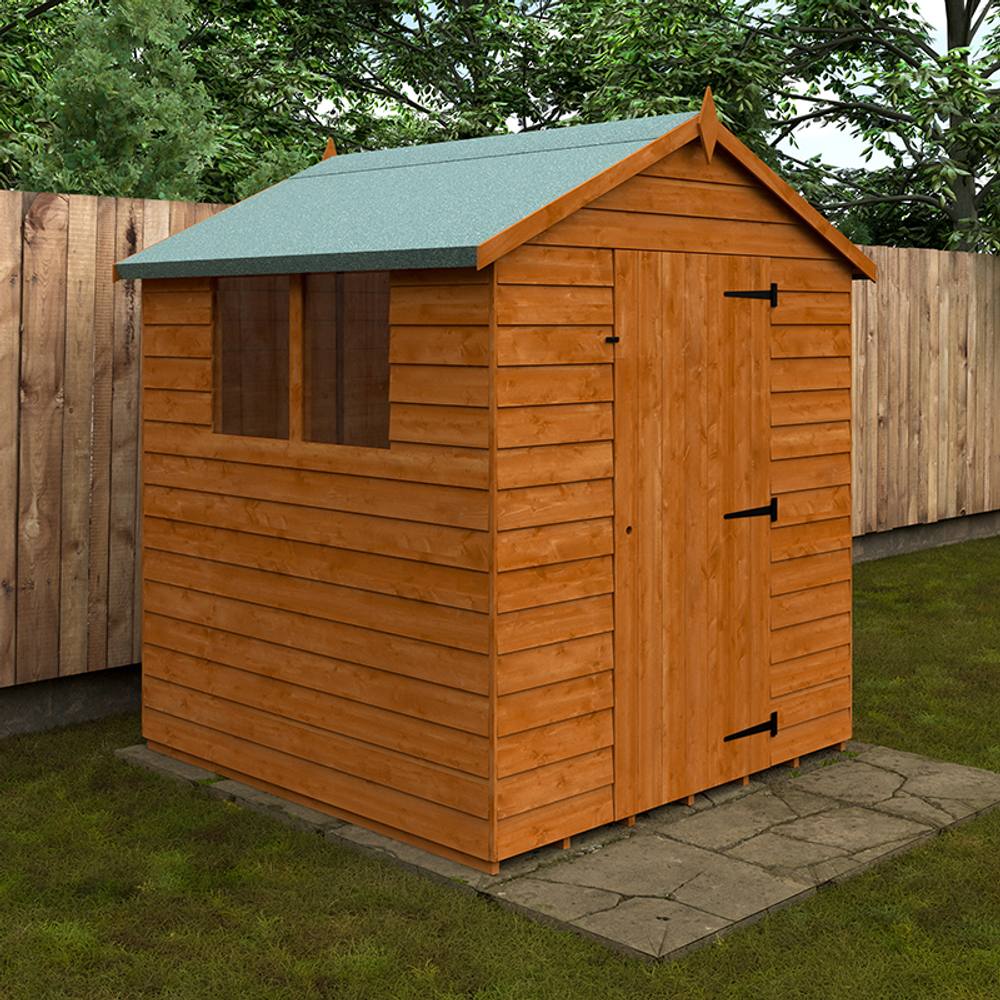 Buttercup Farm 6 x 6 Feet Budget Apex 9mm Shed - Solid Wood/Softwood/Pine in Burnt Orange 2