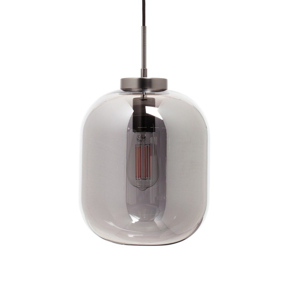 Draper Glass Shade Ceiling Pendant, Pewter
