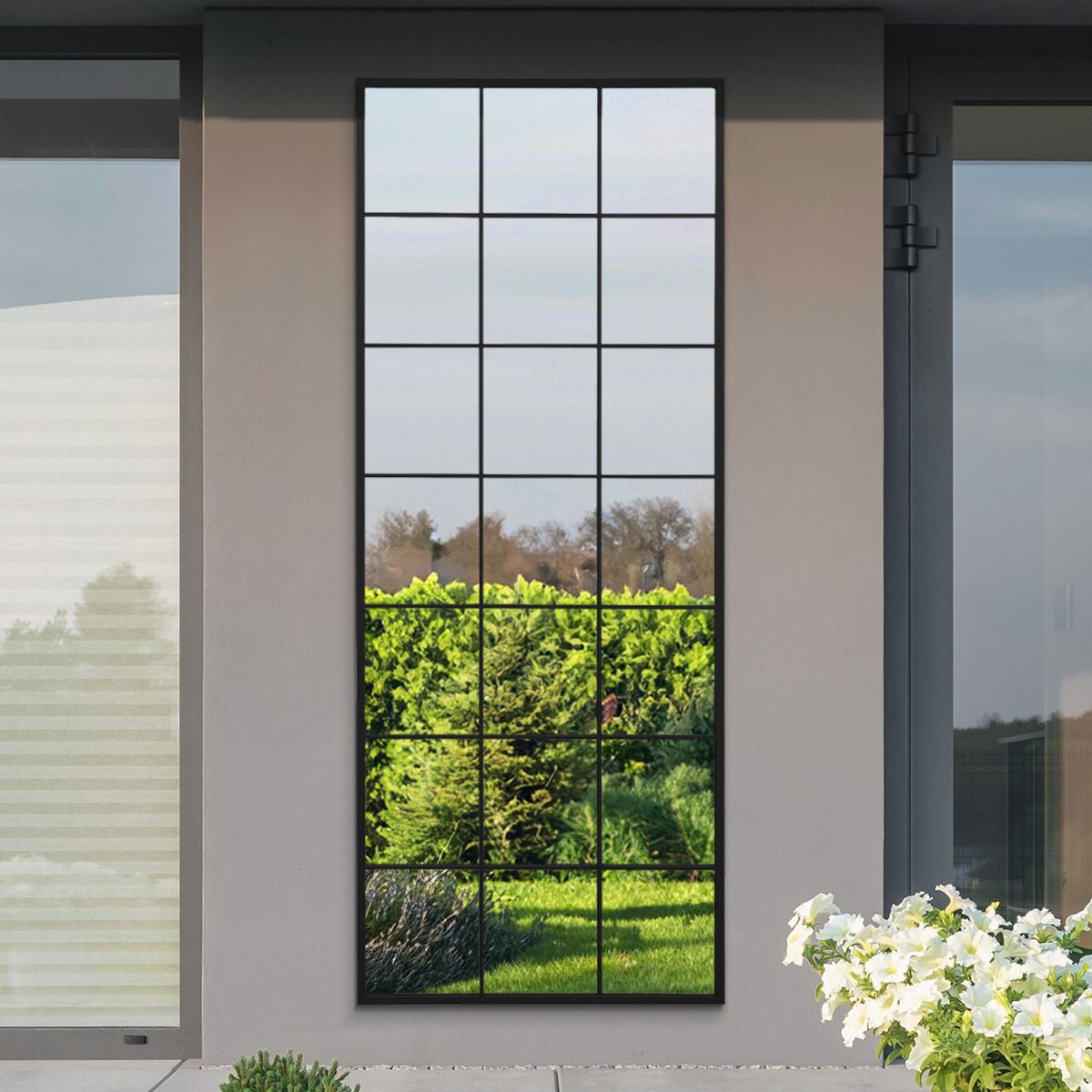 MirrorOutlet Black Modern Window Garden Wall Mirror 79" X 31" (200CM X 80CM) 6