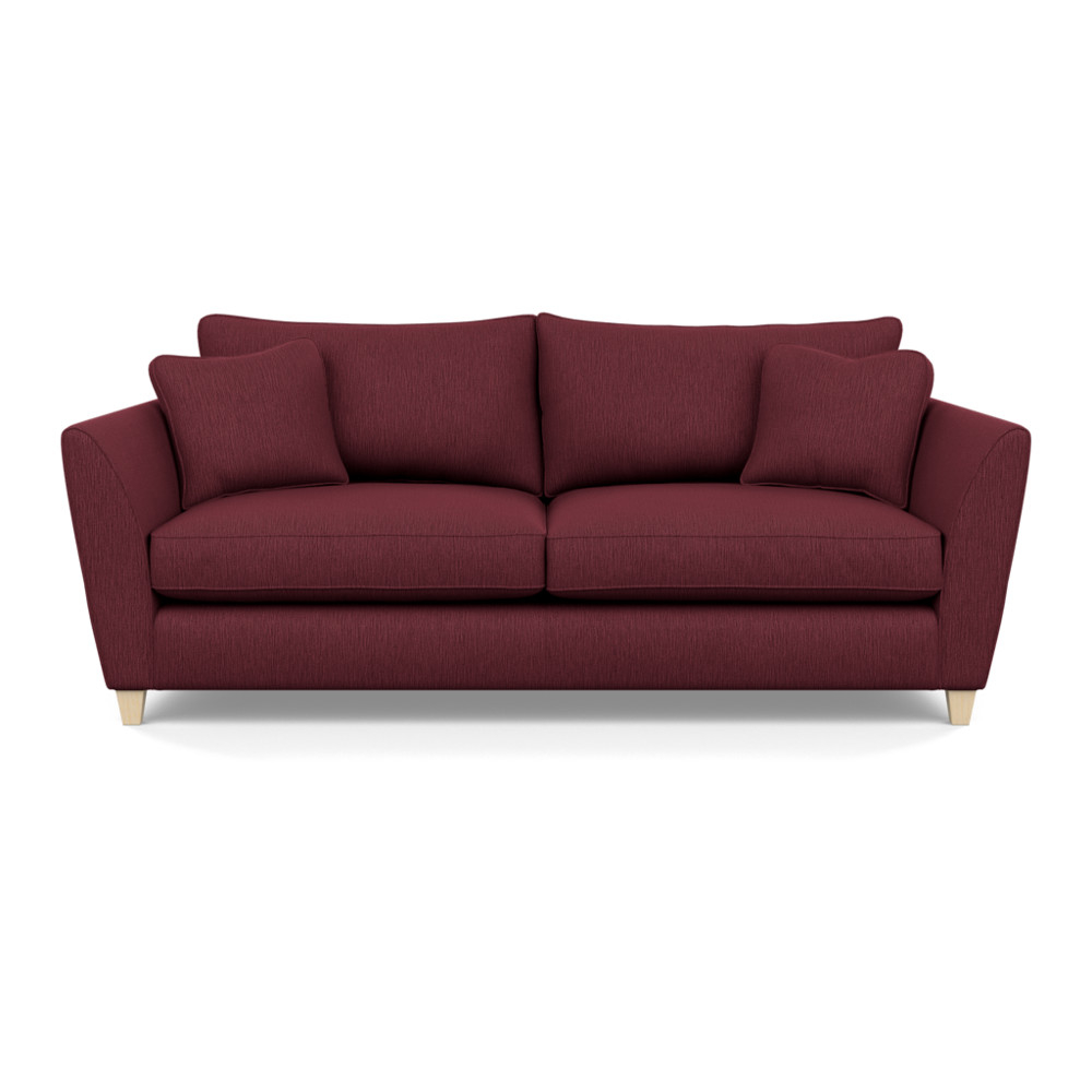 Heal's Torino 4 Seater Sofa Smart Linen Mix Maroon Natural Ash