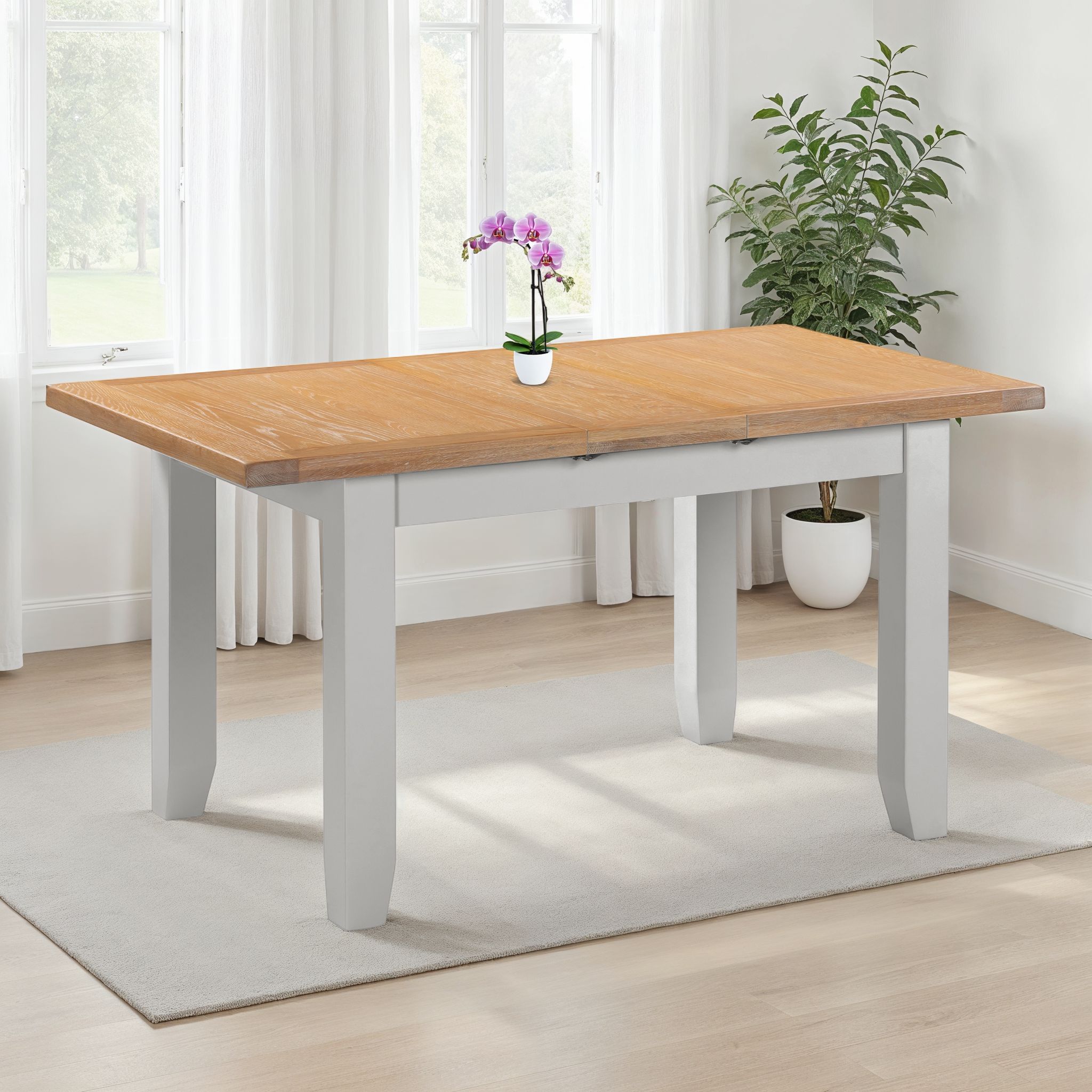 Seconique Windsor Extending Dining Table (Part Assembled) in Light Grey