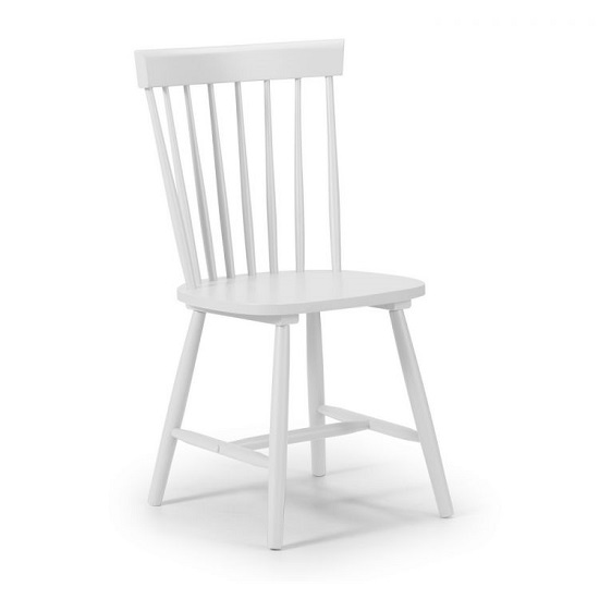 Snodland Rectangle Wooden Dining Chair In White Lacquer