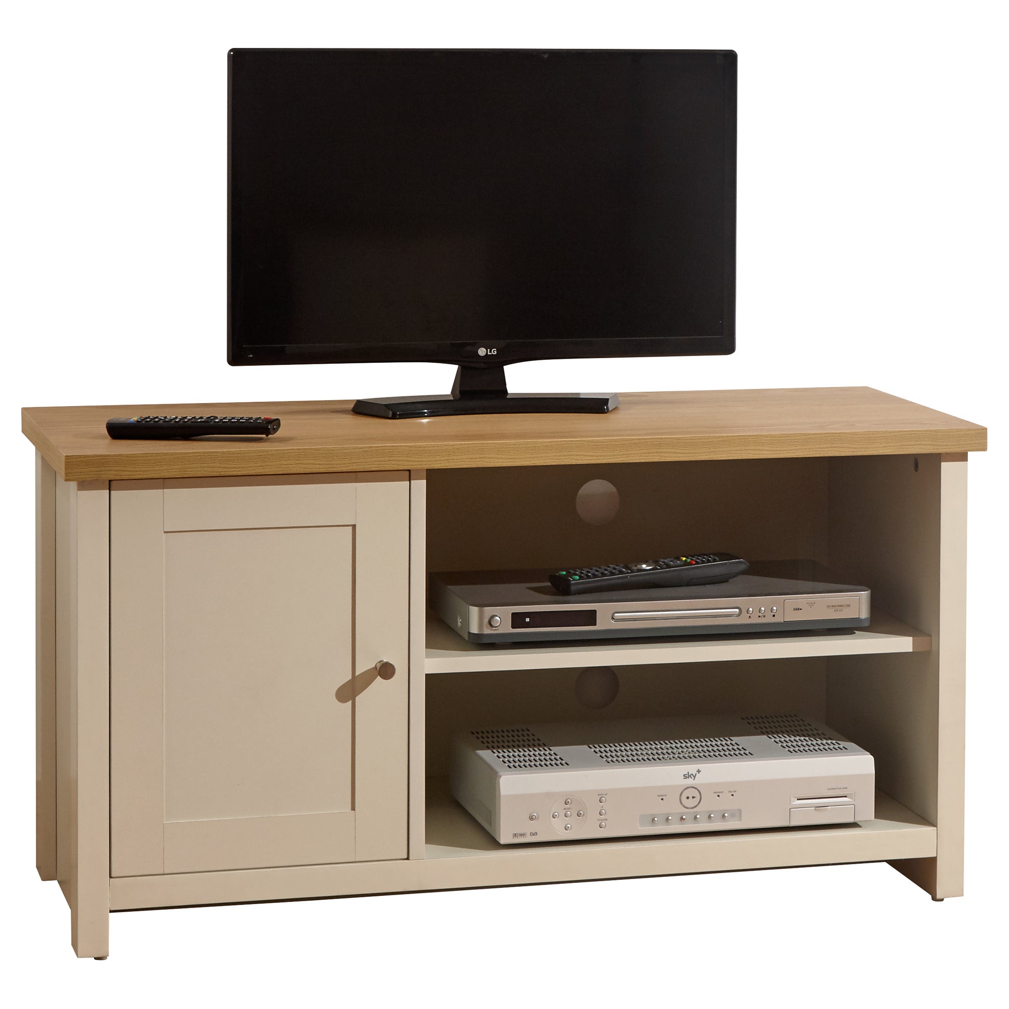 Lancaster Small TV Stand Cream and Brown