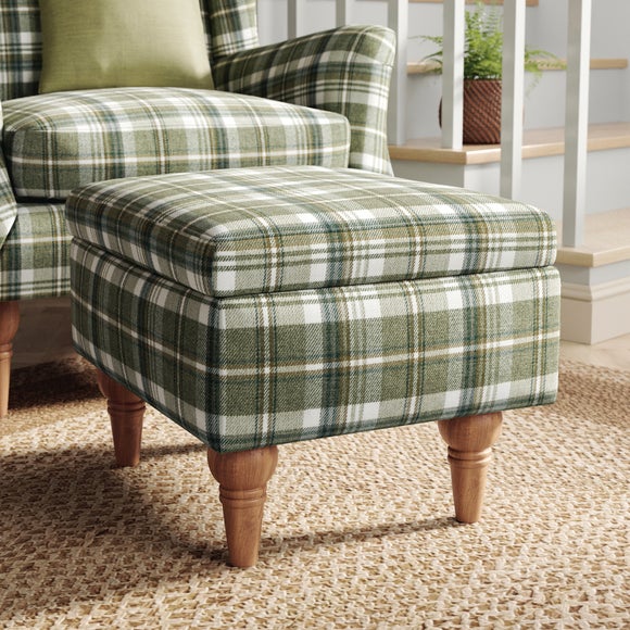 Charnwood Checked Storage Footstool