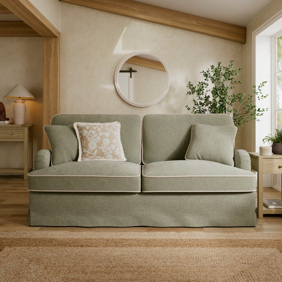 Beatrice II Faux Linen Fixed Loose Cover 3 Seater Sofa