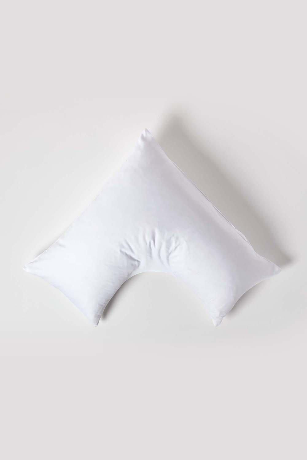 Homescapes V Shaped Pillowcase Sateen Cotton 400 Thread Count in White