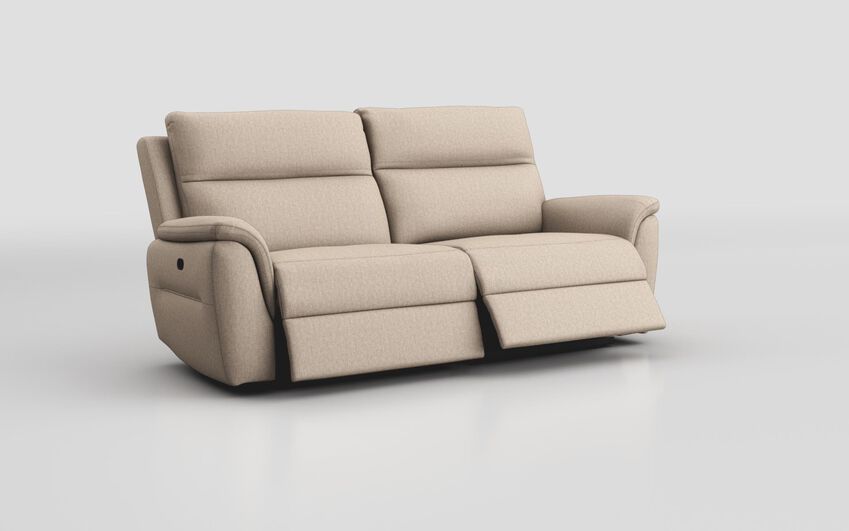 Cream Fabric Sogliano 3 Seater Manual Recliner Sofa
