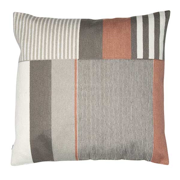 Linear Block Cushion  Pink And Grey