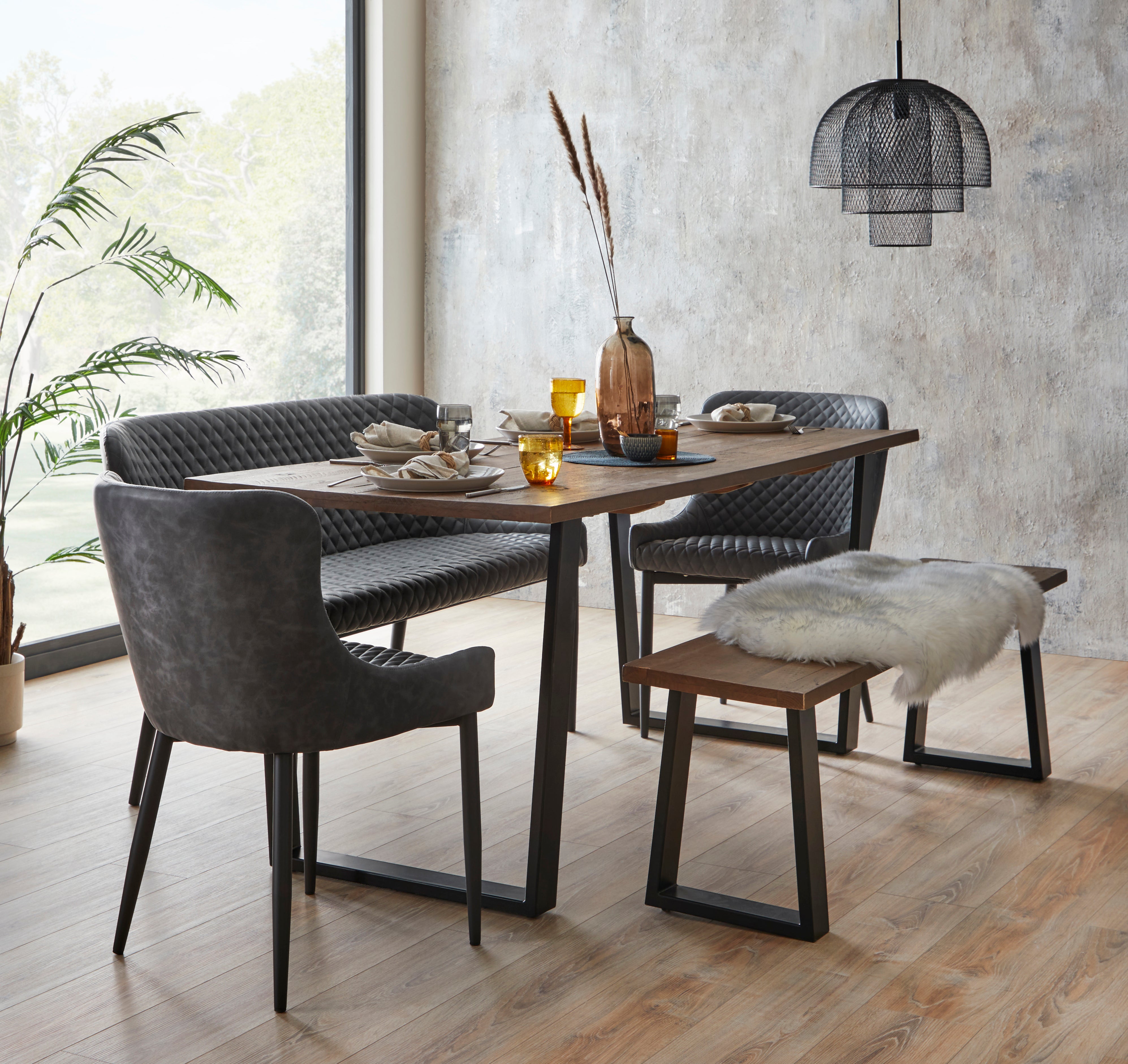 Montreal 2 Seater Dining Bench, Faux Leather, 99cm