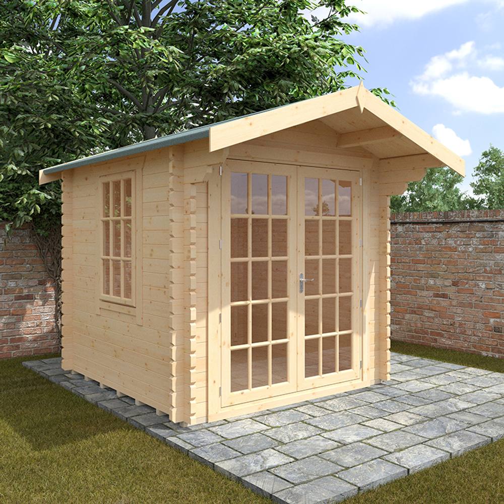 Buttercup Farm 8x8w The Lotherton Plus 44mm Cabin - L235 x W235 x H251.3 cm in Natural 2