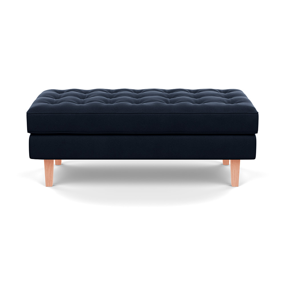 Heal's Hepburn Ottoman In Nobilis Velvet Night Natural