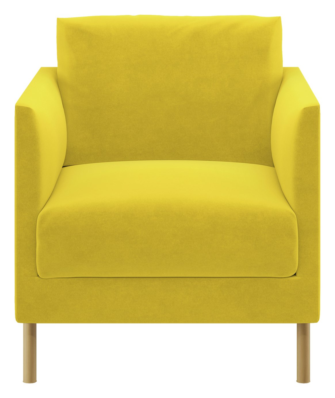Habitat Hyde Yellow Velvet Armchair