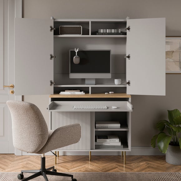 Georgi Tall Cabinet with Hideaway Desk