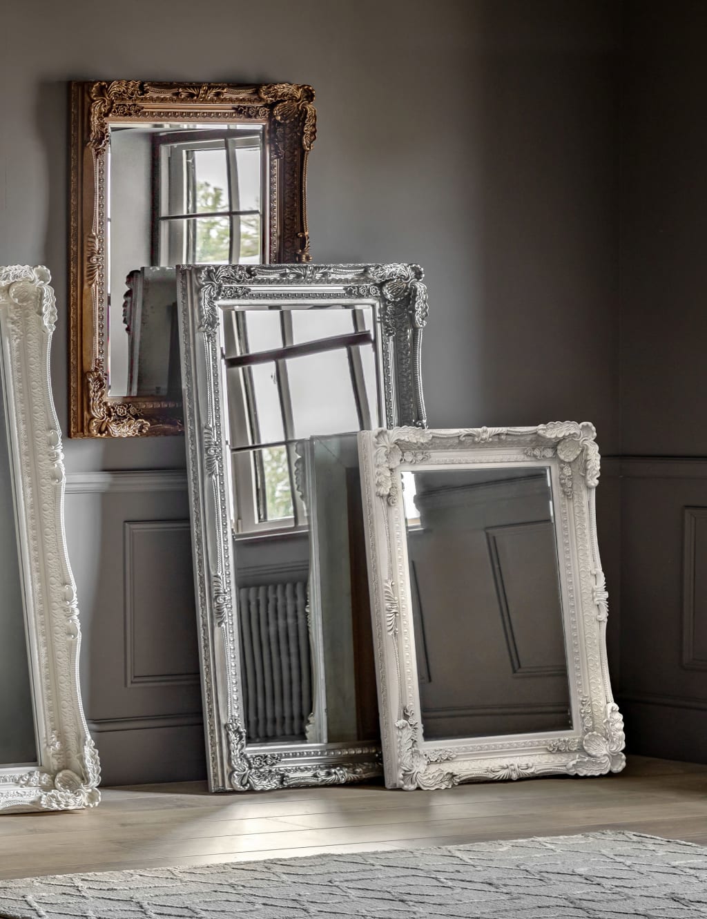 Gallery Direct Carved Louis Extra Large Wall Mirror Cream