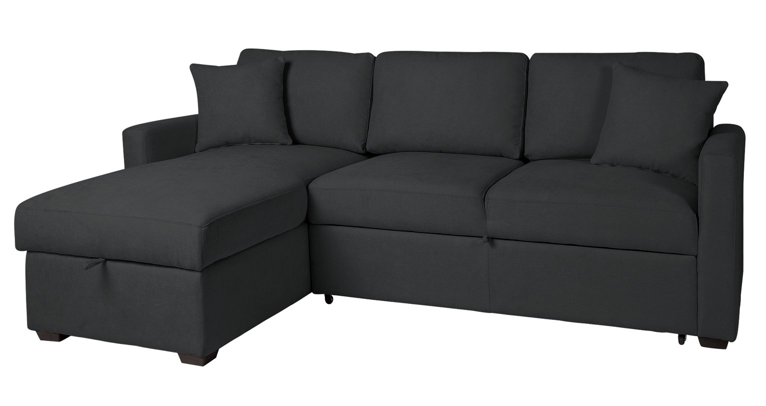 Habitat Reagan Left Corner Fabric Sofa Bed - Charcoal
