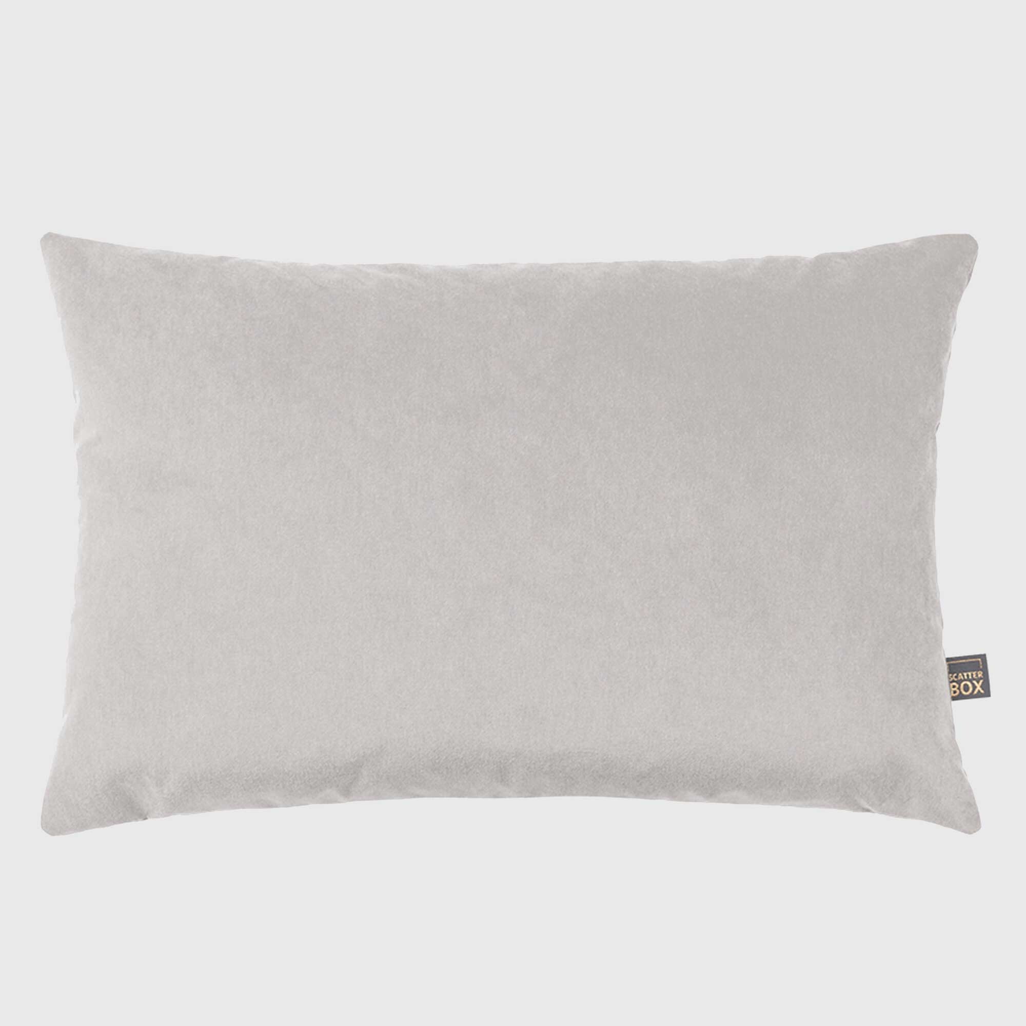 Plush Natural Velvet Rectangular Cushion, Square, Neutral | Barker & Stonehouse