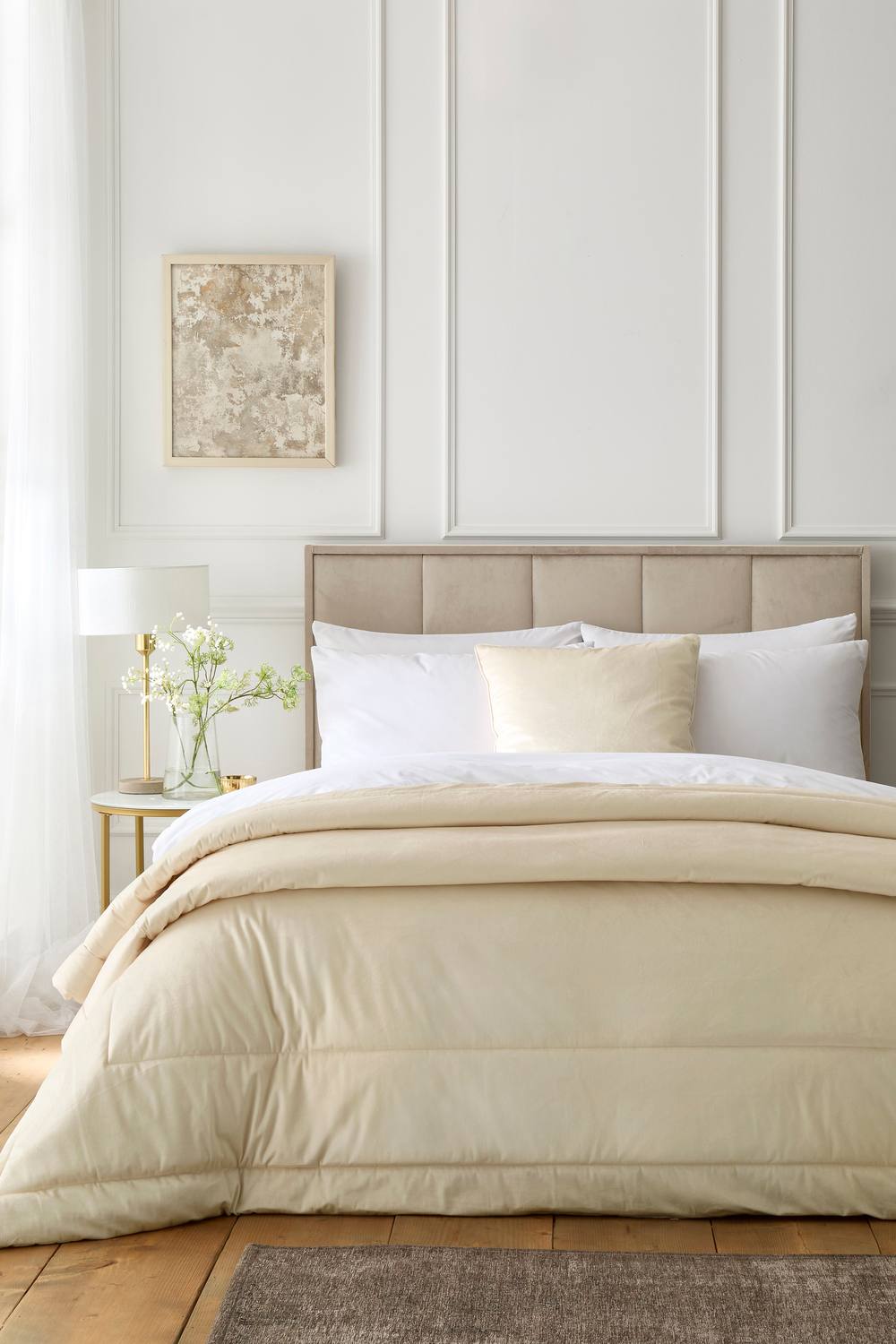 Appletree 'Harlan' Velvet Bedspread in Cream