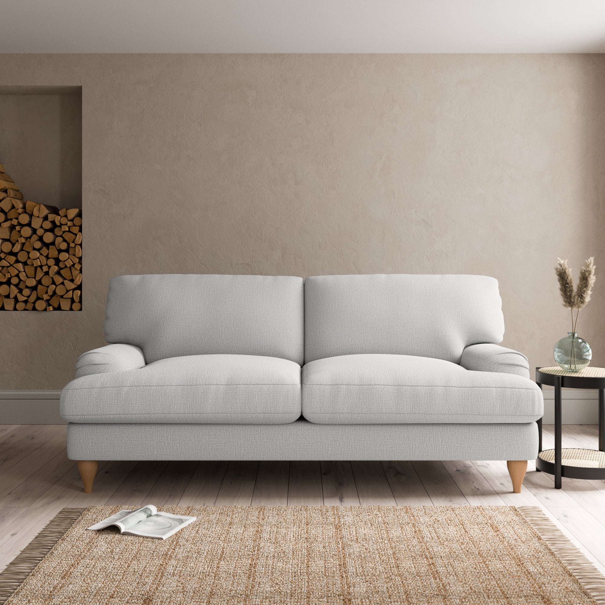 Darwin Textured Weave 3 Seater Sofa Textured Weave Silver