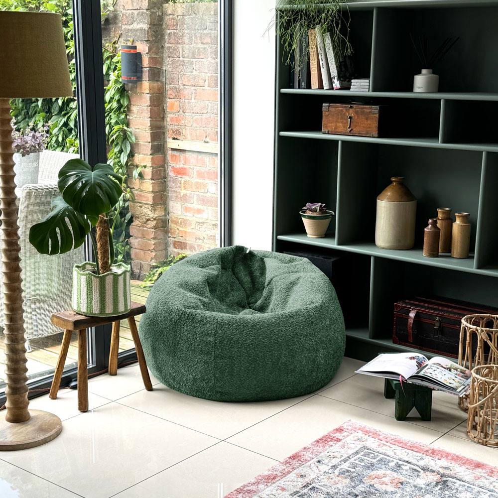 rucomfy Beanbags rucomfy Slouchbag Bean Bag - Classic Snug Indoor Seat for Adults in Dark Green