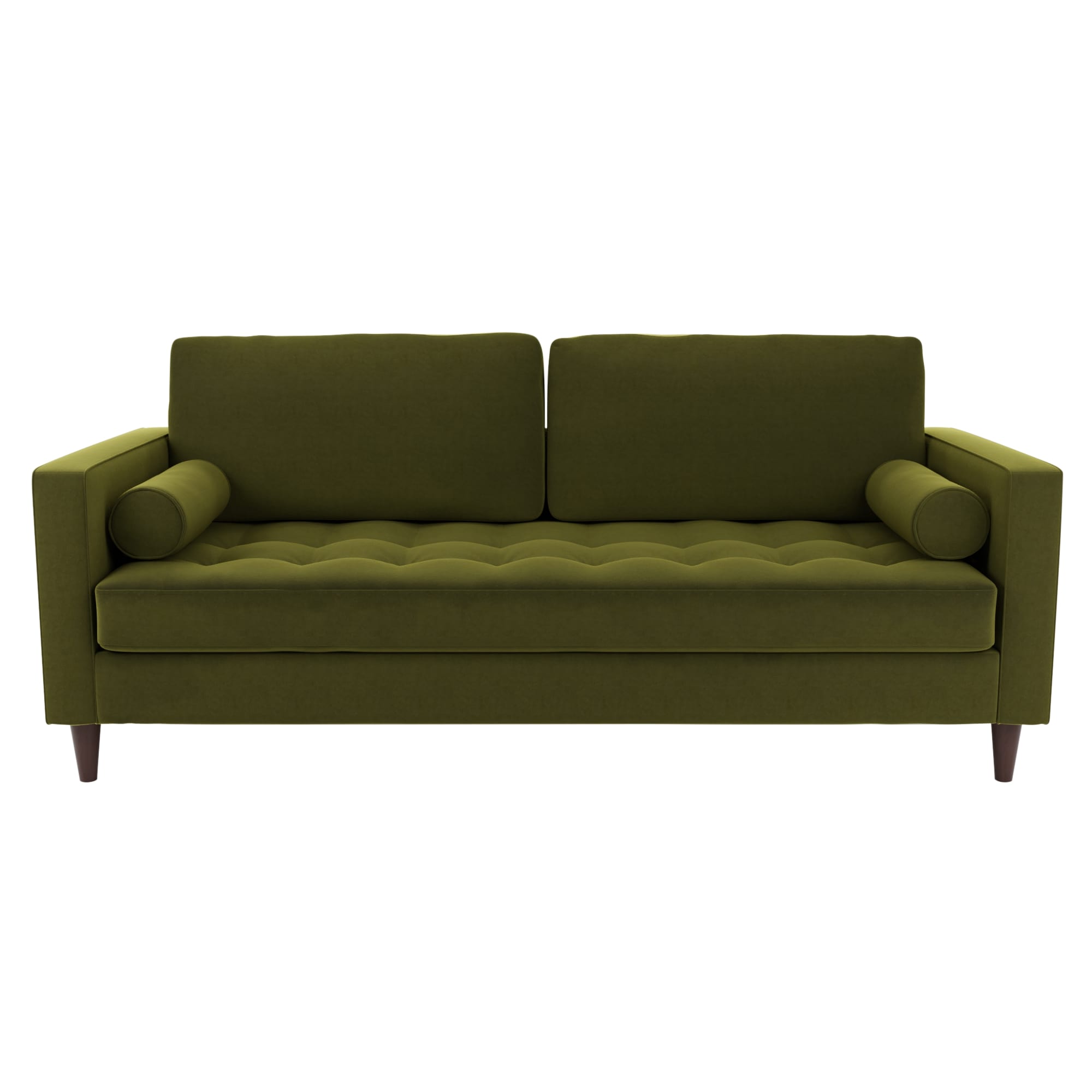 Zoe Velvet 3 Seater Sofa Green