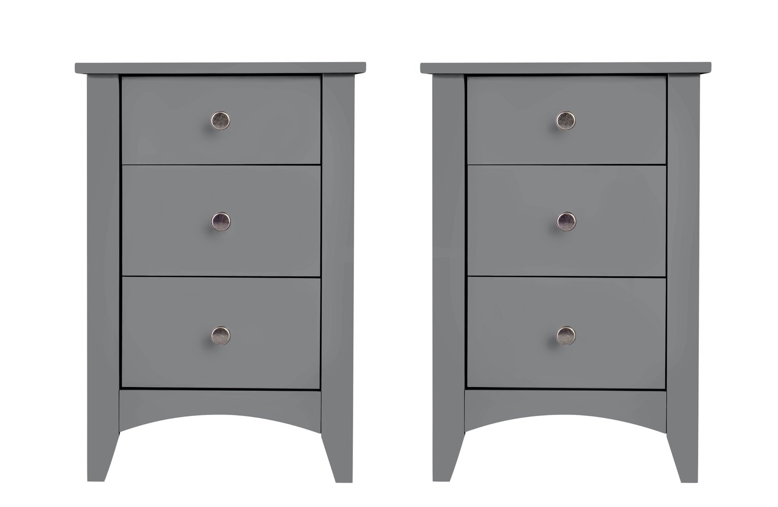 Habitat Minato 2 Bedside Tables Set - Grey