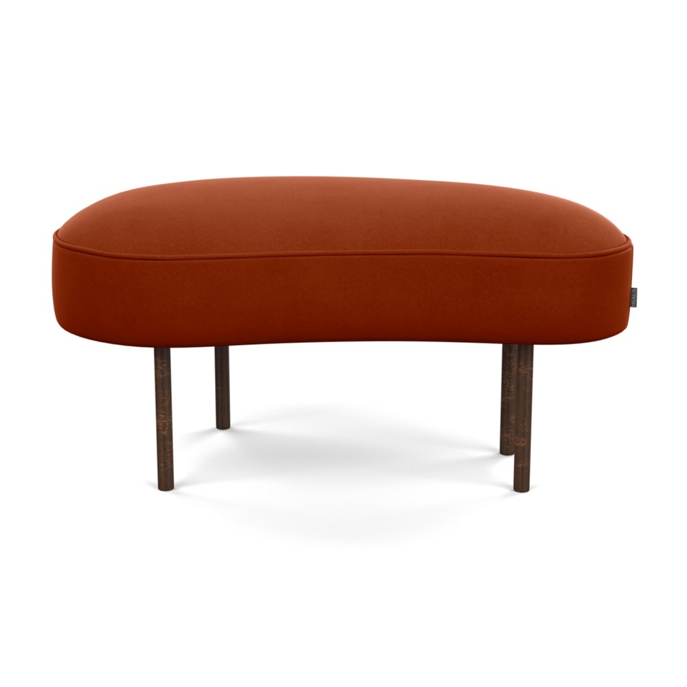 Heal's Isola Small Ottoman Nobilis Velvet Rust Bronze Feet