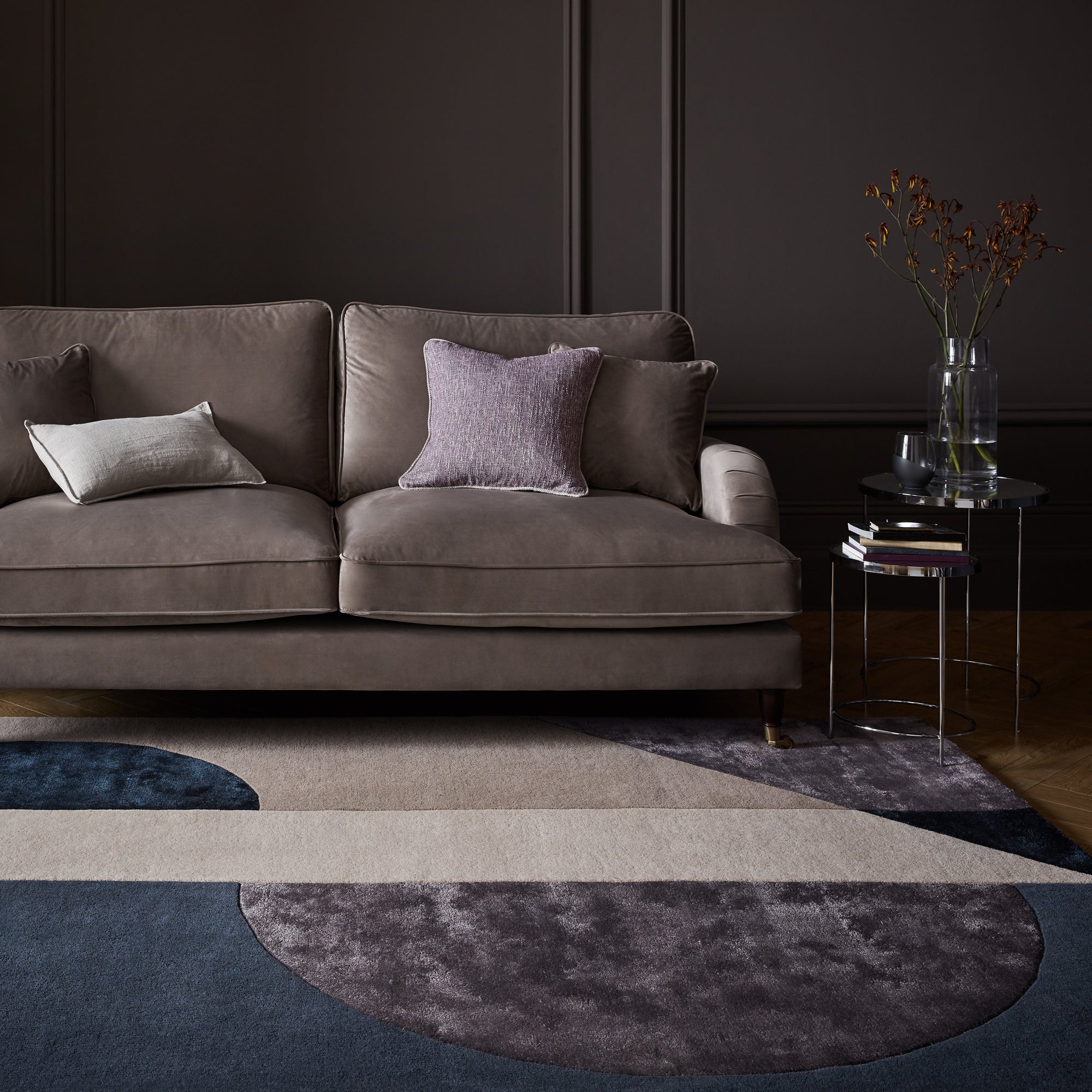 Riko Wool Mix Rug Grey and Blue