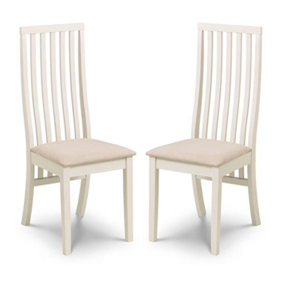 Vermont Ivory Faux Suede Dining Chairs In Pair