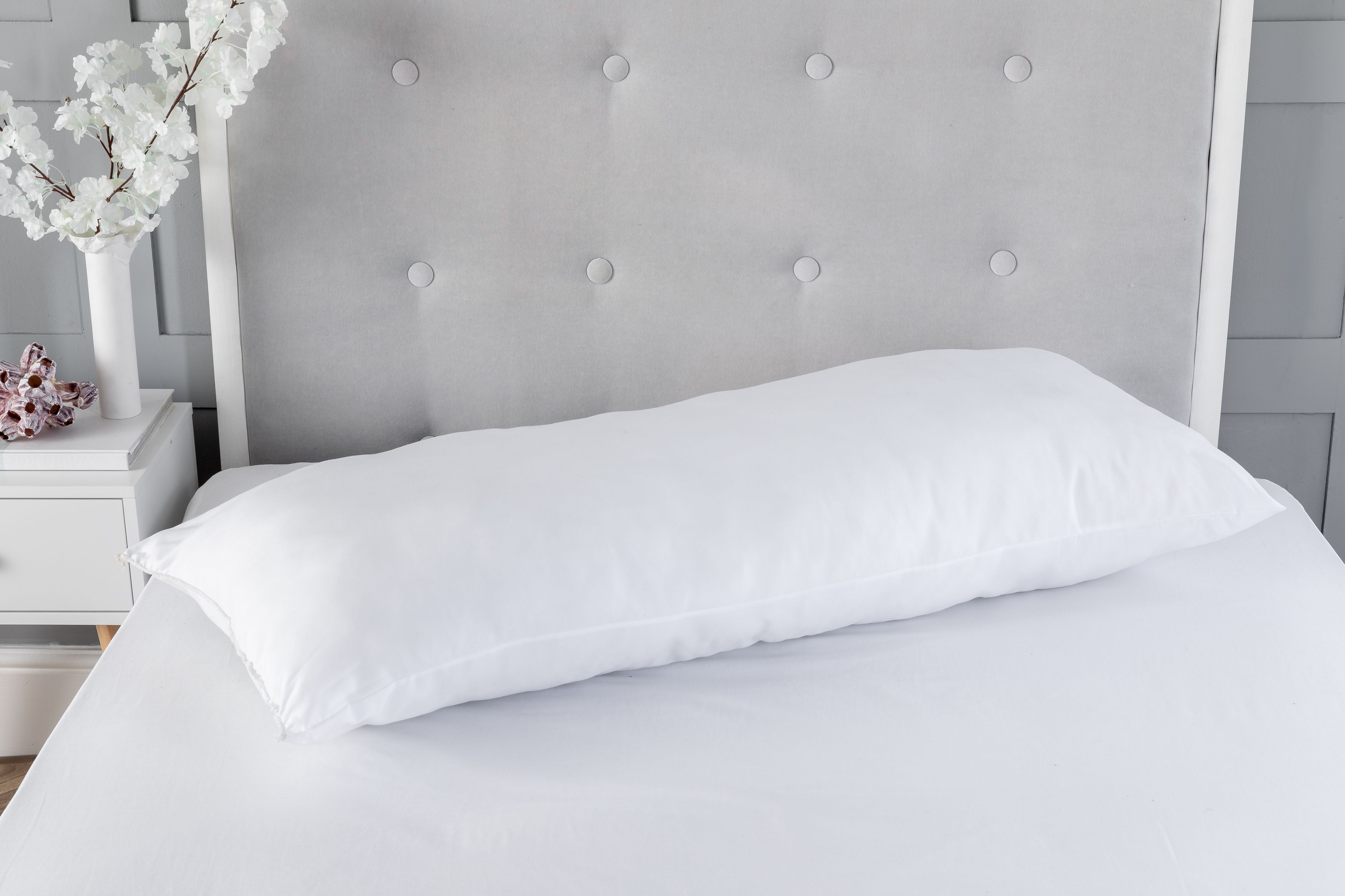Snug City Bolster Pregnancy Maternity Support Pillow Soft Microfibre Cover With 100% Hollowfibre Filling in White