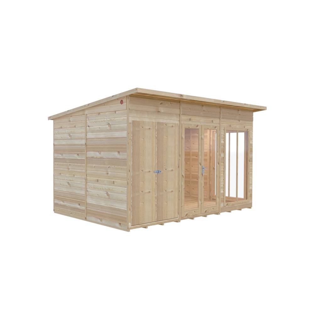 Shires Lela 12 x 8 Summerhouse including Storage - L244.8 x W357 x H227.5 cm in Light Brown 3