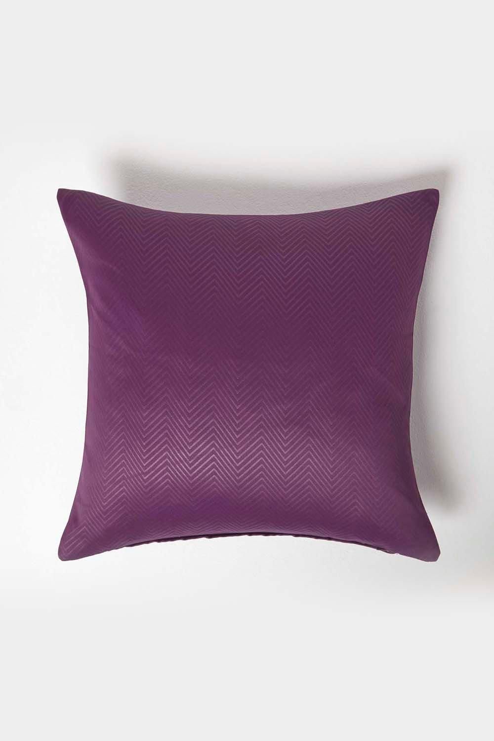 Homescapes Herringbone Cushion Cover in Purple