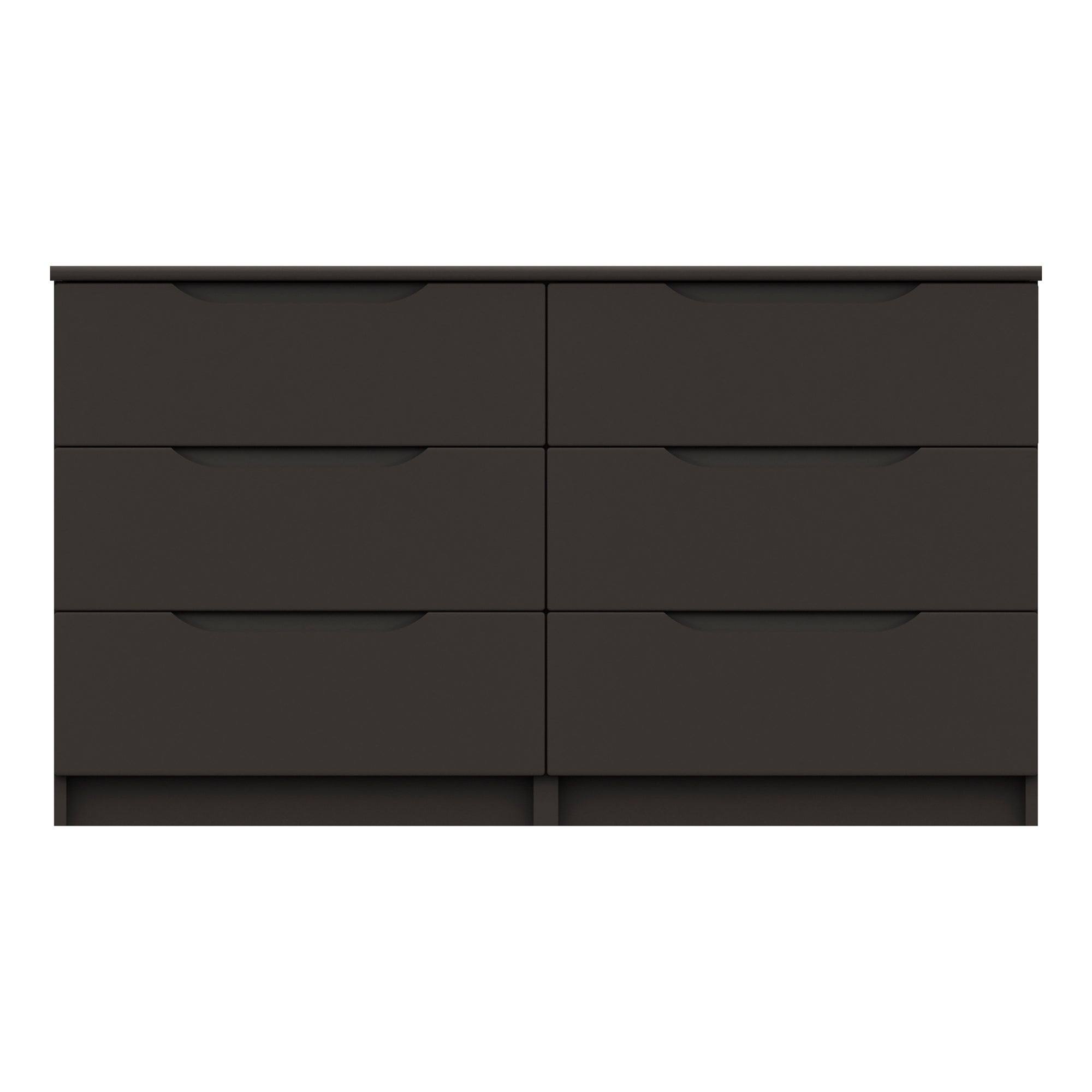 Legato Graphite Gloss 6 Drawer Wide Chest Black