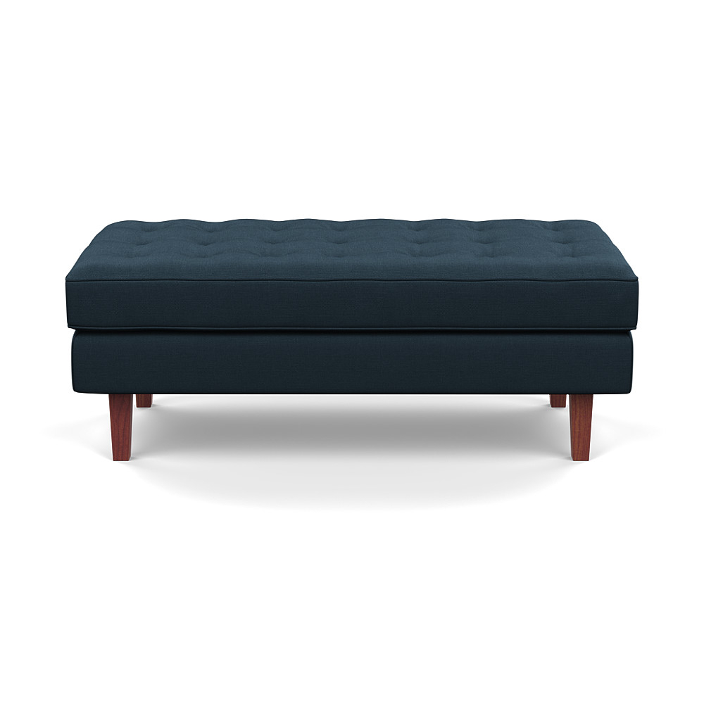 Heal's Hepburn Ottoman Siena Cotton Deep Sea Walnut