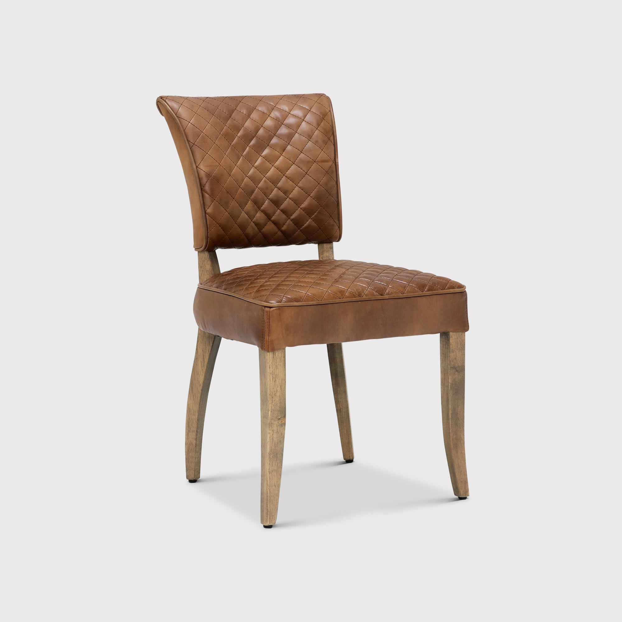 Timothy Oulton Mimi Quilted Dining Chair, Brown | Barker & Stonehouse