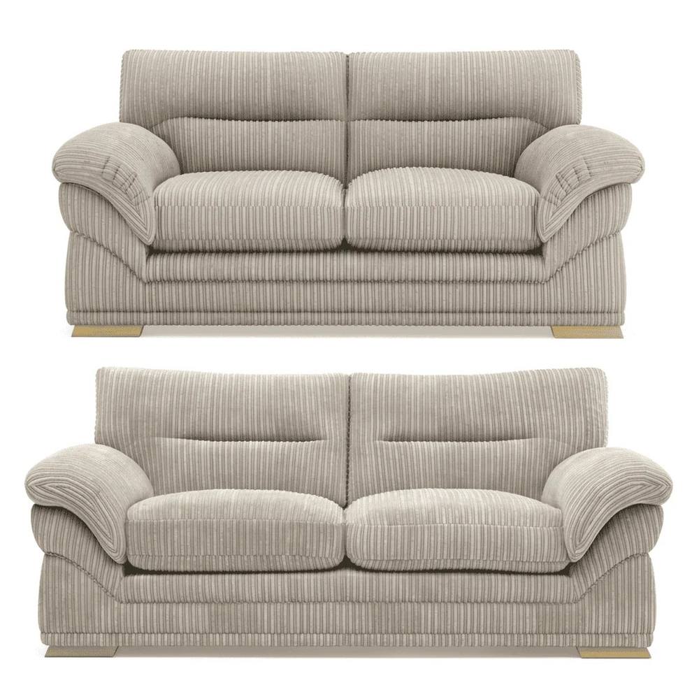 Bliss Furniture Amalfi 3+2 Seater Claude Sofa Modern Plush Fabric in Cream