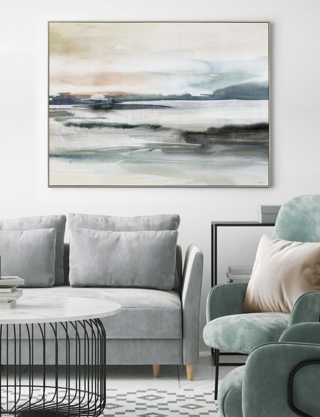 Gallery Direct Illusion Rectangle Framed Art Gold