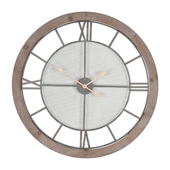 Natural Wood & Metal Wall Clock