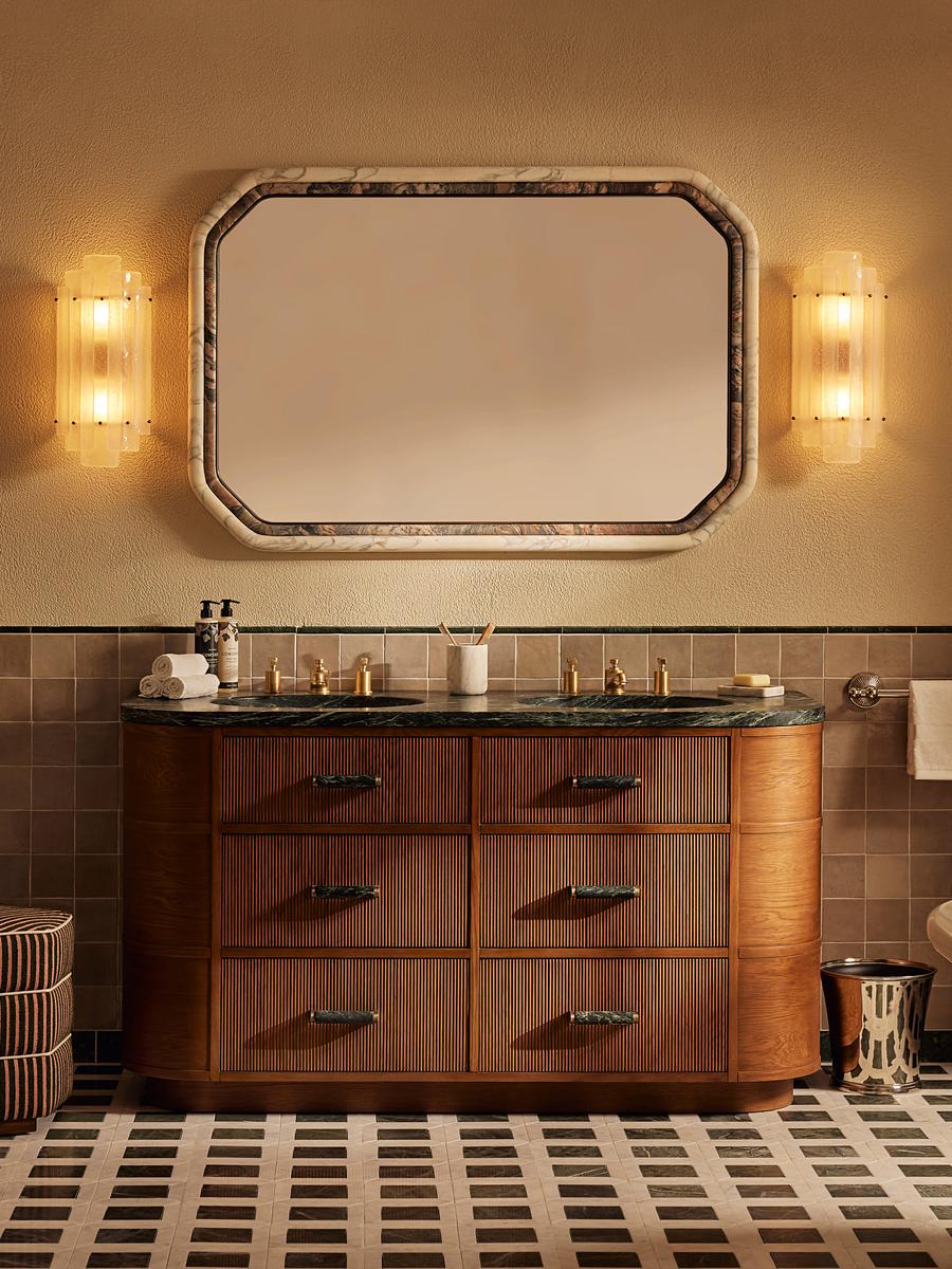 Witley Double Vanity Unit, Napoli Green Marble