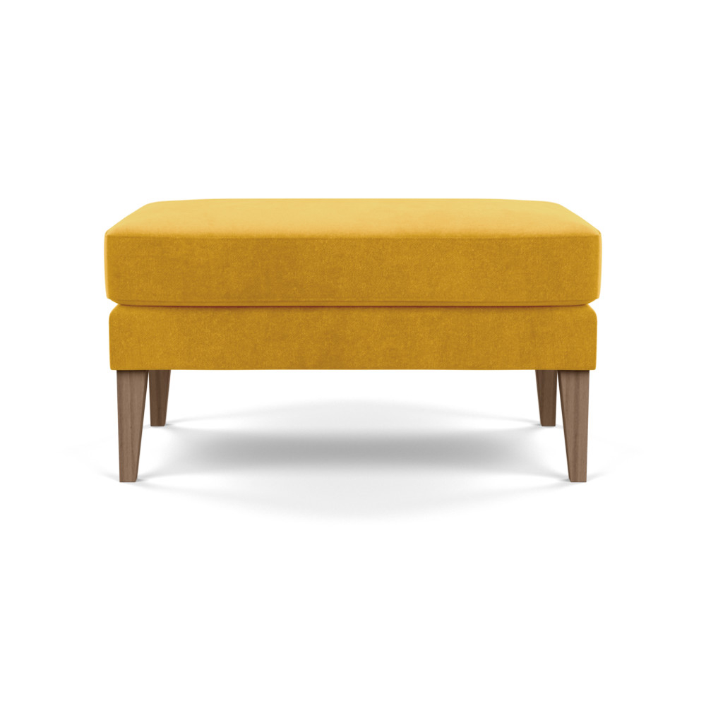 Heal's Richmond Ottoman Smart Luxe Velvet Canary Tinted Ash Feet