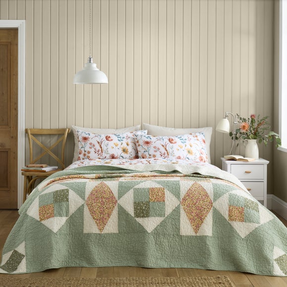 Rene Real Patchwork 100% Cotton Quilted Bedspread