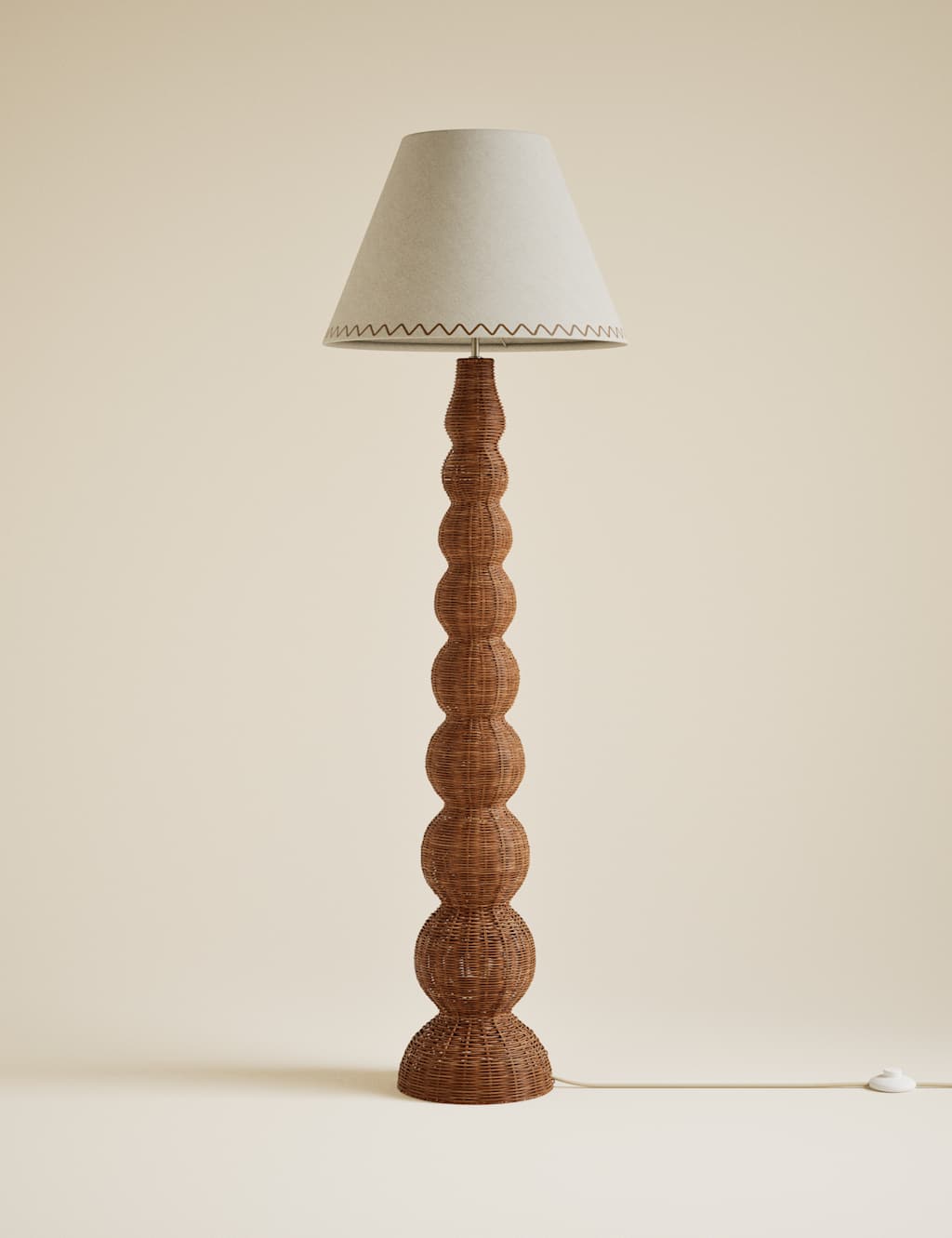 M&S Wicker Graduated Base Floor Lamp Brown