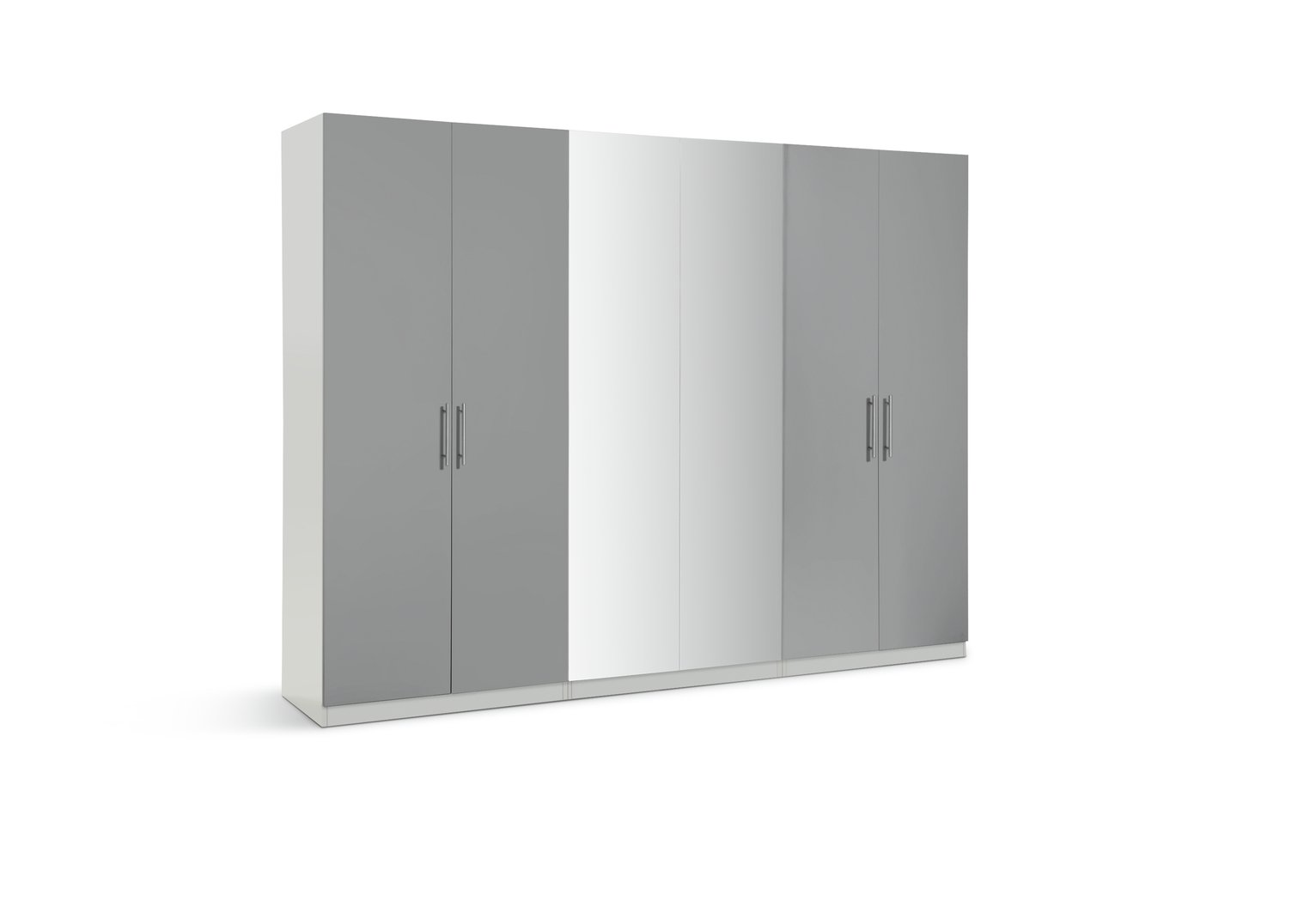 Habitat Munich 6 Door Wardrobe - Grey Gloss