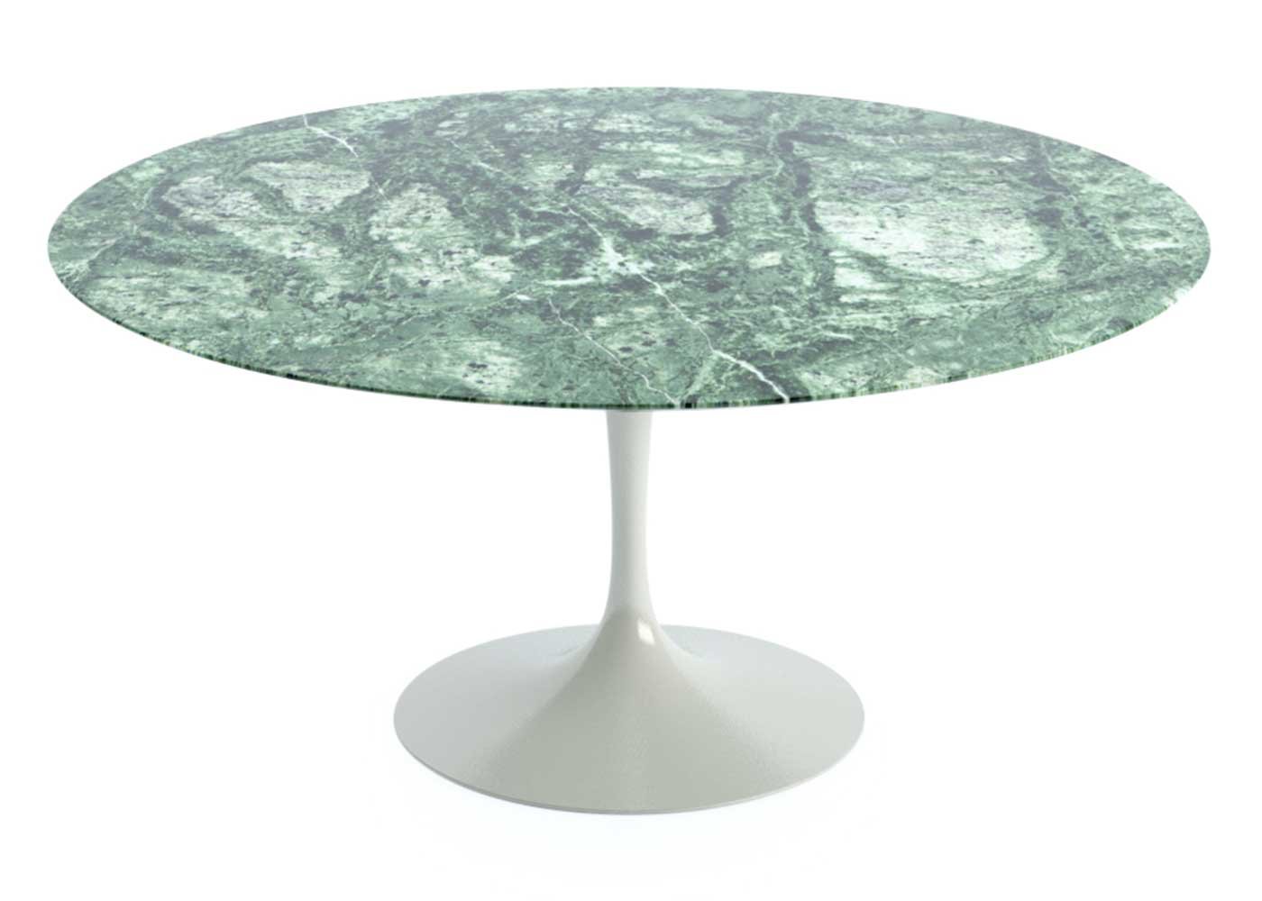 Knoll Saarinen Tulip Round Dining Table Verdi Alpi Marble Large